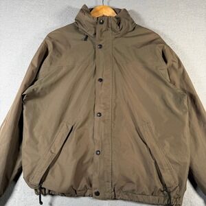 Vintage REI Mens Brown Full Zip Hooded Jacket Outdoor Gear Size Small 90's